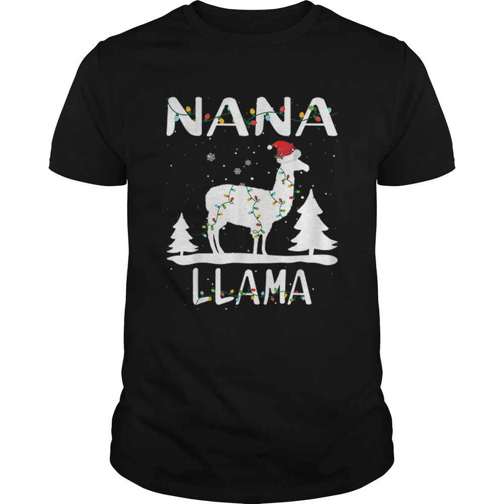 Nana Llama Christmas Funny Matching Family Pajama Gift Shirt